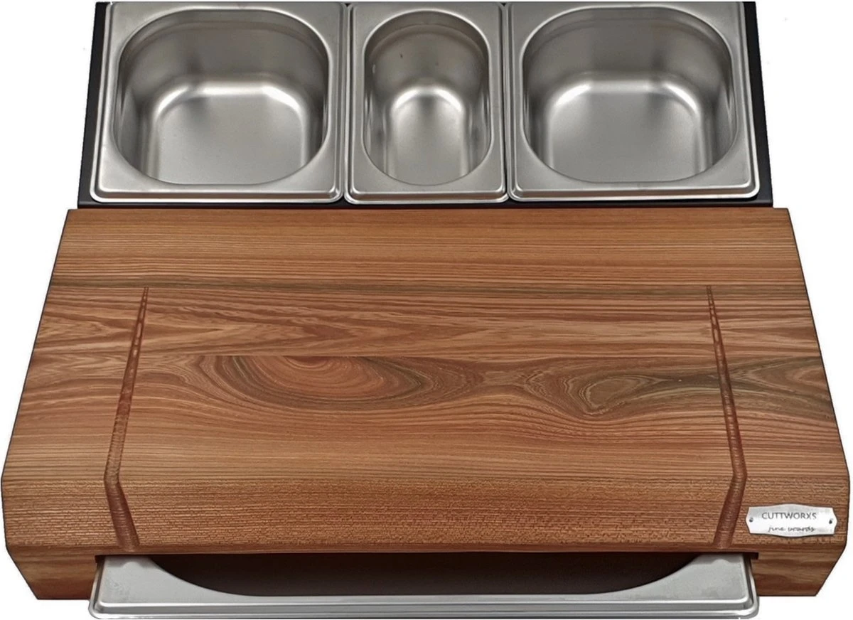 Cuttworxs Eiken Houten Snijplank Large Met Sap Geul En Geïntegreerde Opvangbak 3 Cuttworxs Eiken Houten Snijplank Large Met Sap Geul En Geïntegreerde Opvangbak