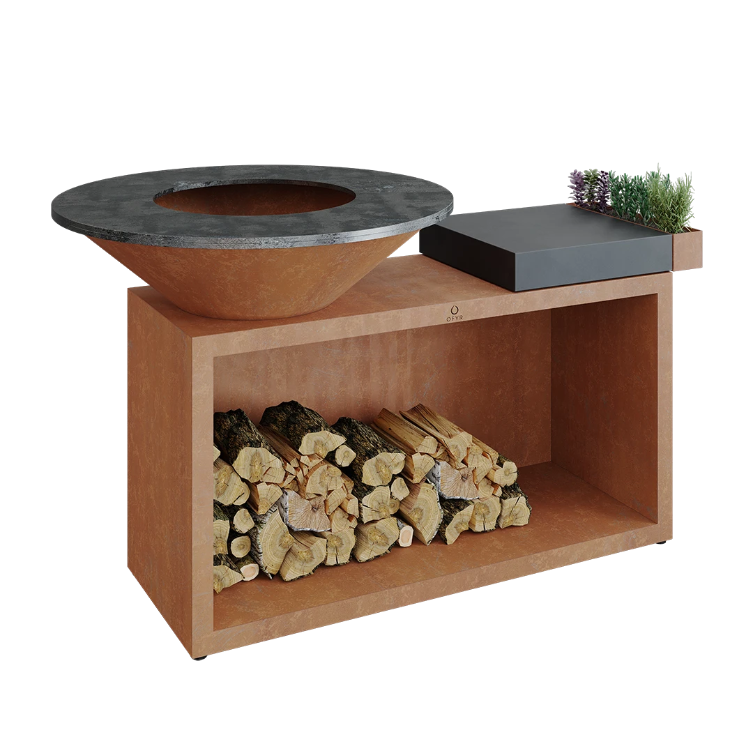 Ofyr Island Corten 85-100 Teakhout En Donker Grijs Keamiek 5 Ofyr Island Corten 85-100 Teakhout En Donker Grijs Keamiek - Image 3