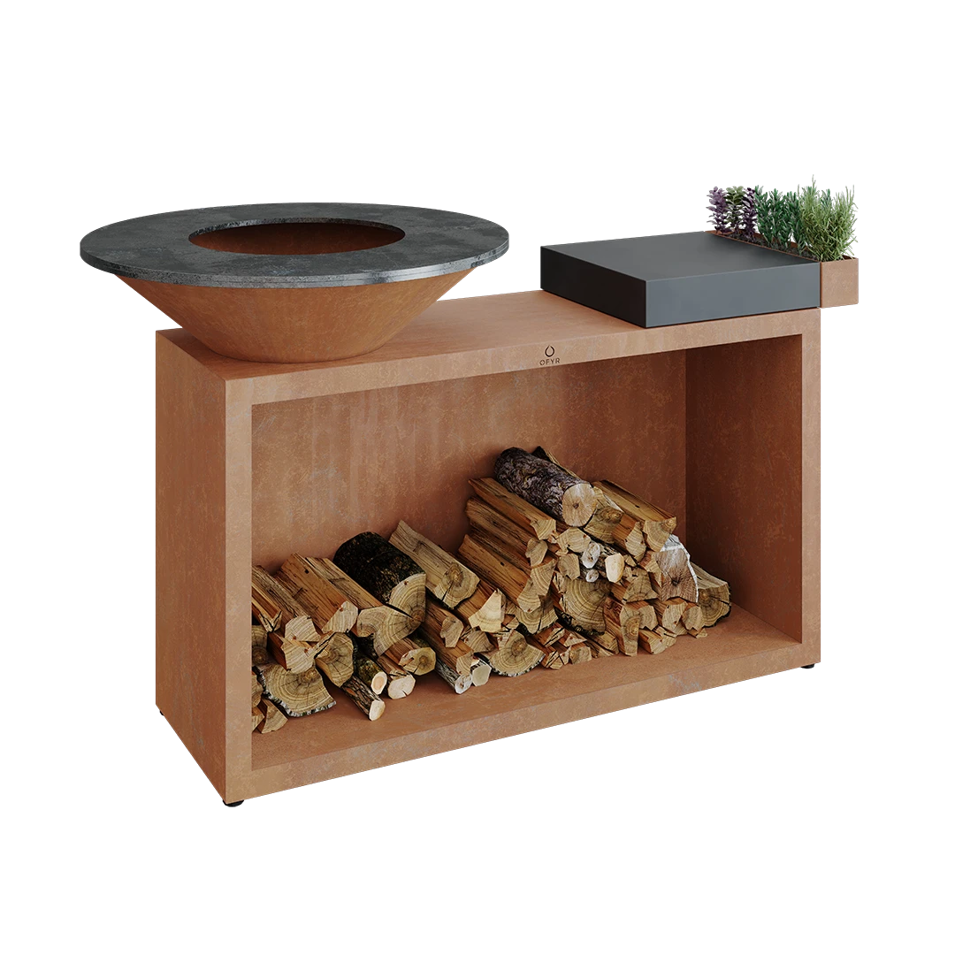 Ofyr Island Corten 85-100 Teakhout En Donker Grijs Keamiek 6 Ofyr Island Corten 85-100 Teakhout En Donker Grijs Keamiek - Image 4