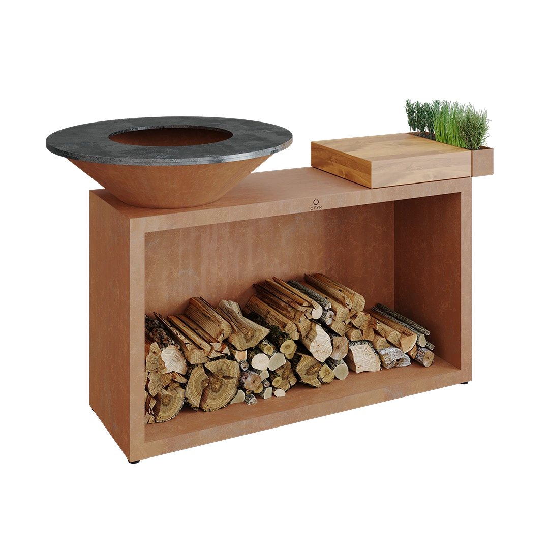 Ofyr Island Corten 85-100 Teakhout En Donker Grijs Keamiek 3 Ofyr Island Corten 85-100 Teakhout En Donker Grijs Keamiek